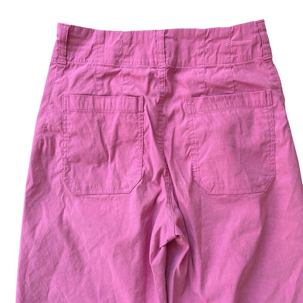 Maeve Colette Pink Heart Pocket Crop Ankle High Waisted Wide-Leg Pants Size 29P - Picture 4 of 12